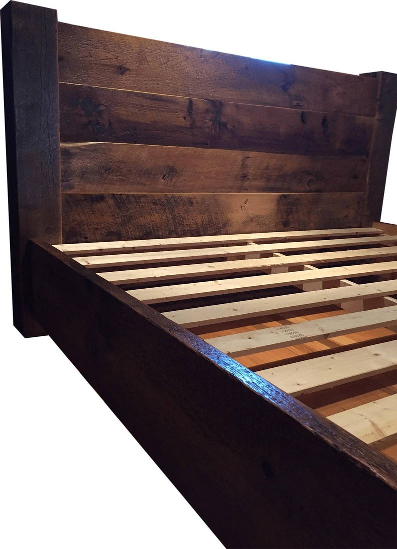 Bedroom Furniture Beam Post Bed Reclaimed Wood Bed Wood Furniture rustic bed Solid Wood Platform Bed Farmhouse Bed