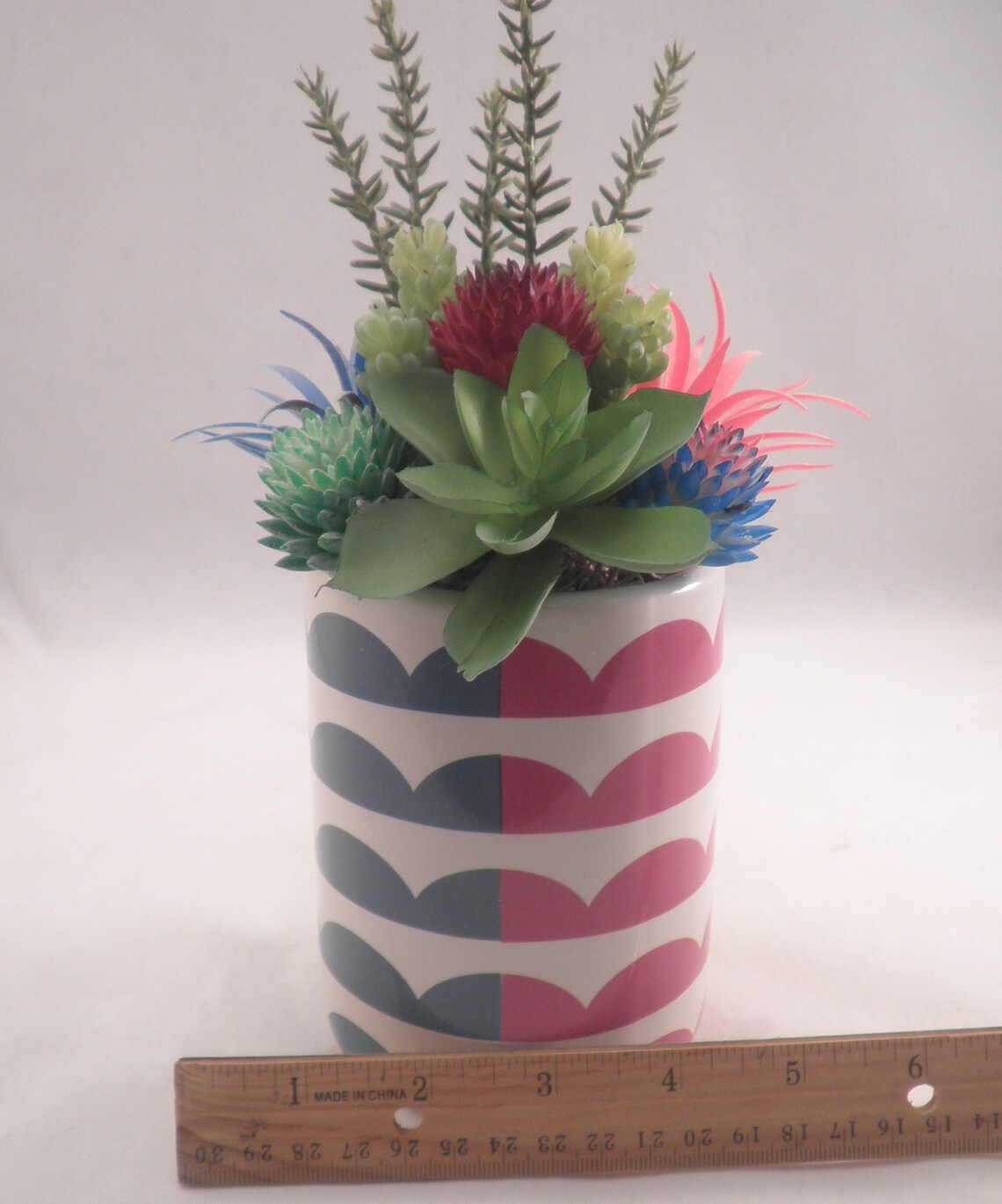 Colorido jardín suculento artificial en macetas disposición de | Etsy