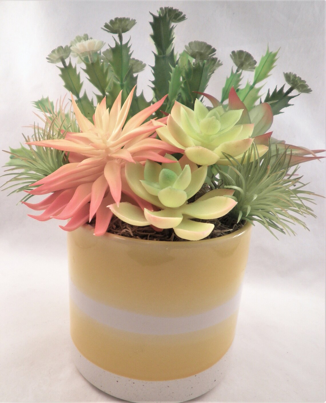 Colorful Artificial Succulent Garden Potted Arrangement from Etsy