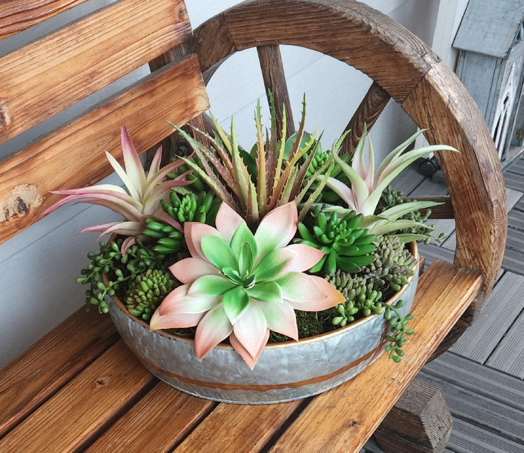Large Artificial Succulent Centerpiece Arrangement From Succulent
