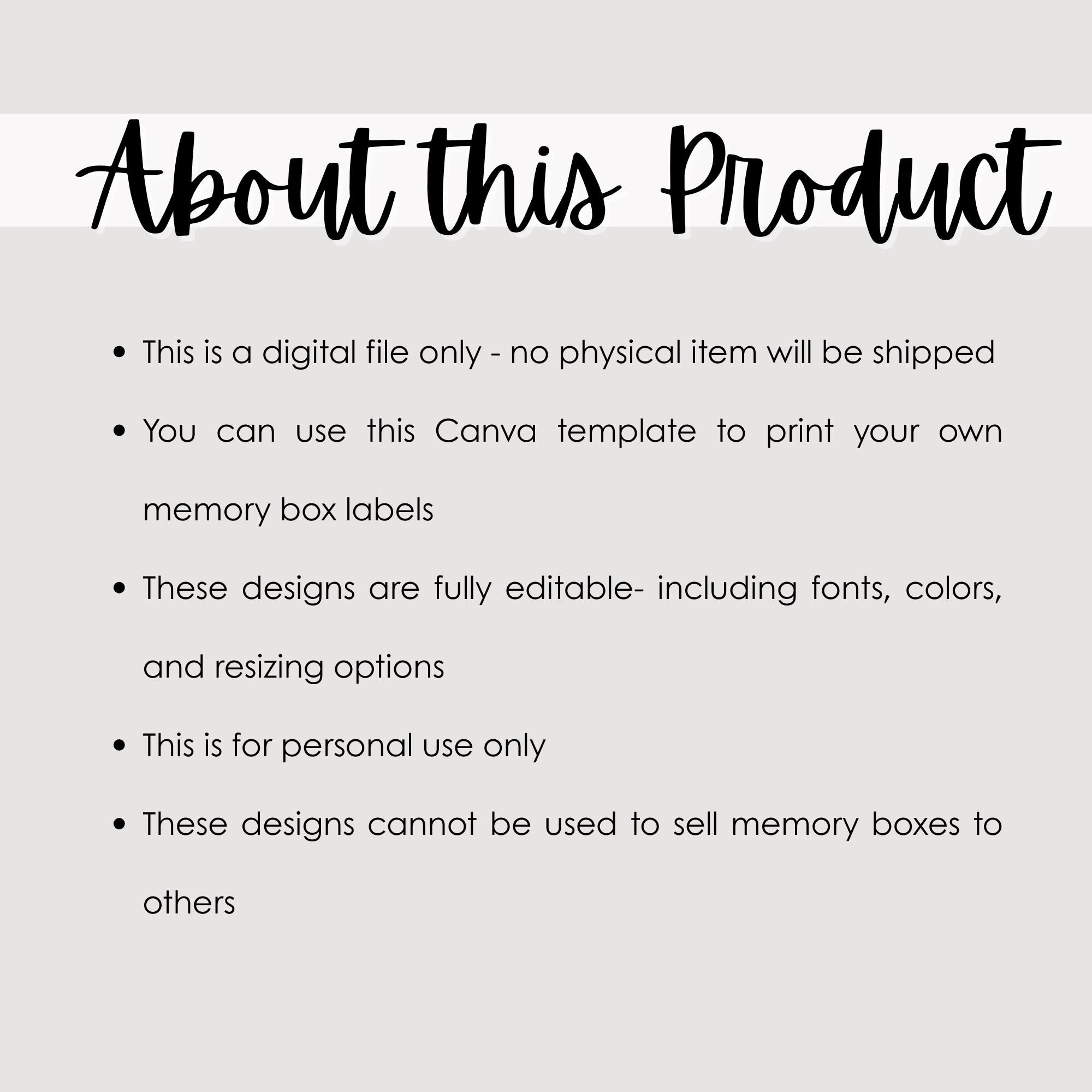 Memory Box Template - Etsy