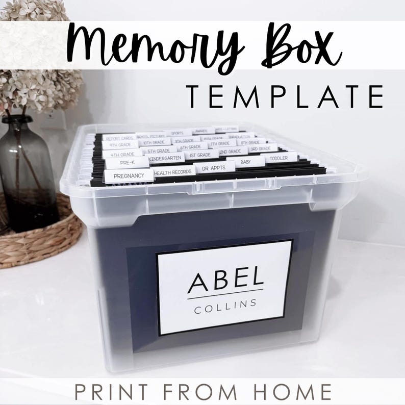 Memory Box Template - Etsy