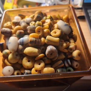 Random Mixed Krobo Powder Glass Beads,, lots of 100 grams