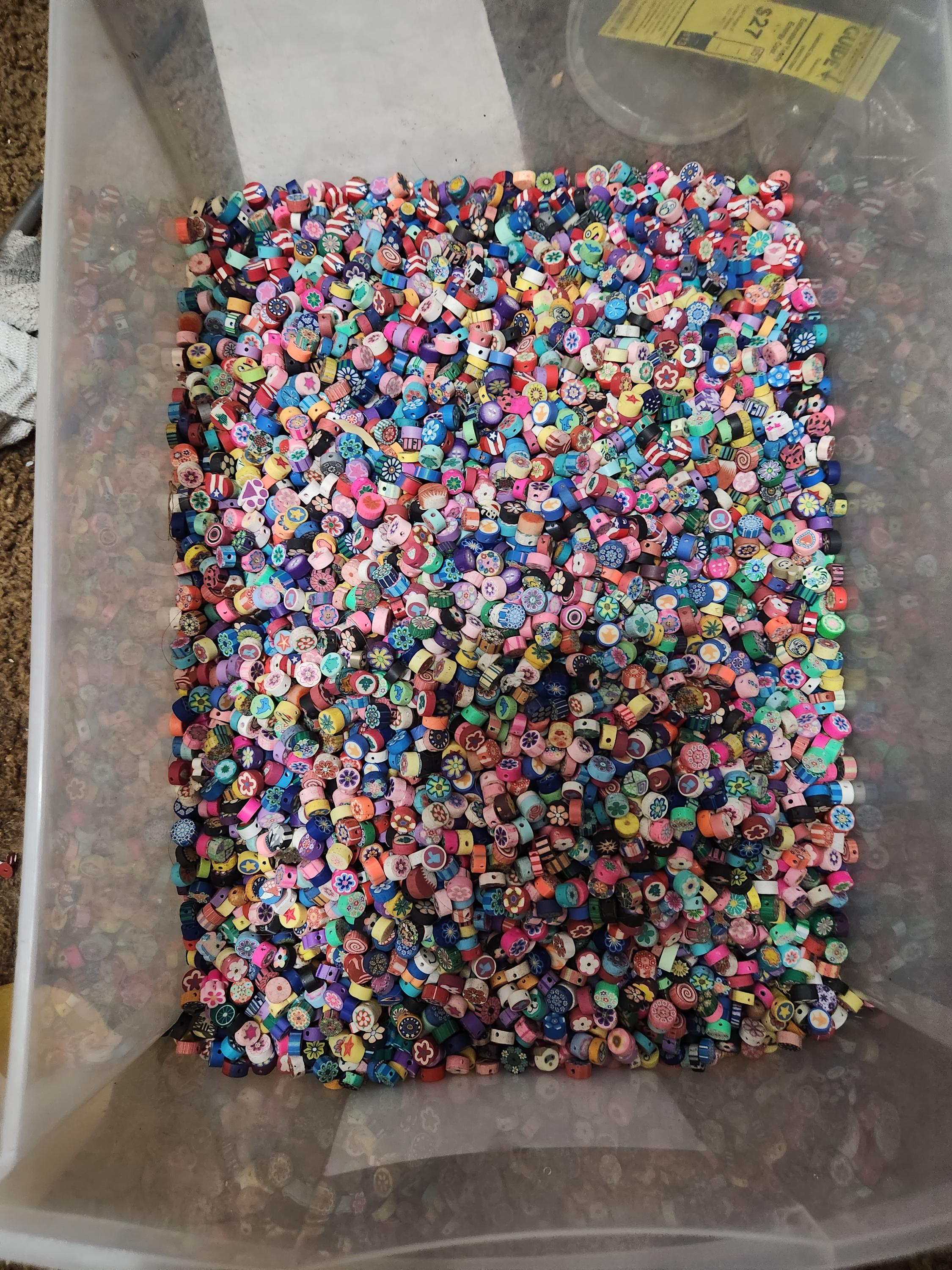 Random Mixed Fimo "Slice" beads, lots of 100g