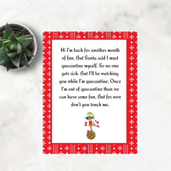 Elf Quarantine Letter - Etsy