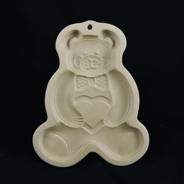 Pampered Chef Teddy Bear Stoneware Cookie Mold 1991 clay shortbread baking pottery kitchen decor diy craft tool supply (6827)