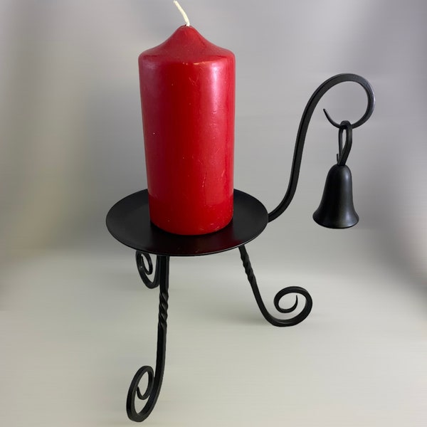 PartyLite Barrington Wrought Iron Pillar CANDLE HOLDER with Snuffer black home decor decorating gift idea