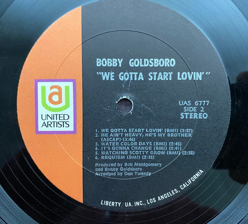 Bobby Goldsboro, Watching Scotty Grow, We Gotta Start Lovin 1970 vintage LP record music vinyl classic audio UAS-6777 8380M image 5