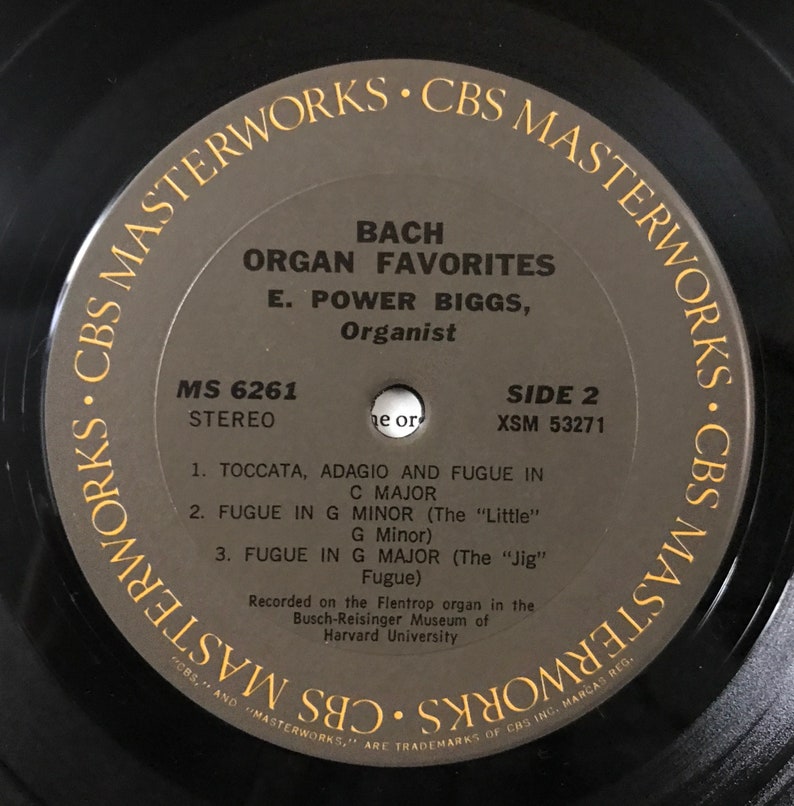 E Power Biggs Bach Organ Favorites 1967 Vintage LP Record | Etsy