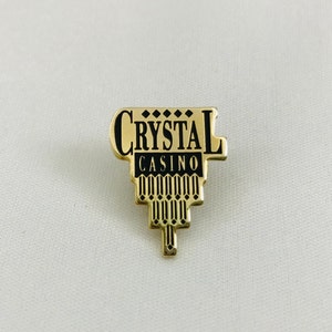 Crystal Casino enamel pin vintage collect collectible lapel hat pin California CA USA travel poker gambling gamble