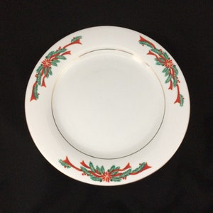 Fairfield Weihnachtsstern & Bänder Teller, Urlaub Weihnachten Geschirr Vintage Retro besondere Anlass Geschirr festlich