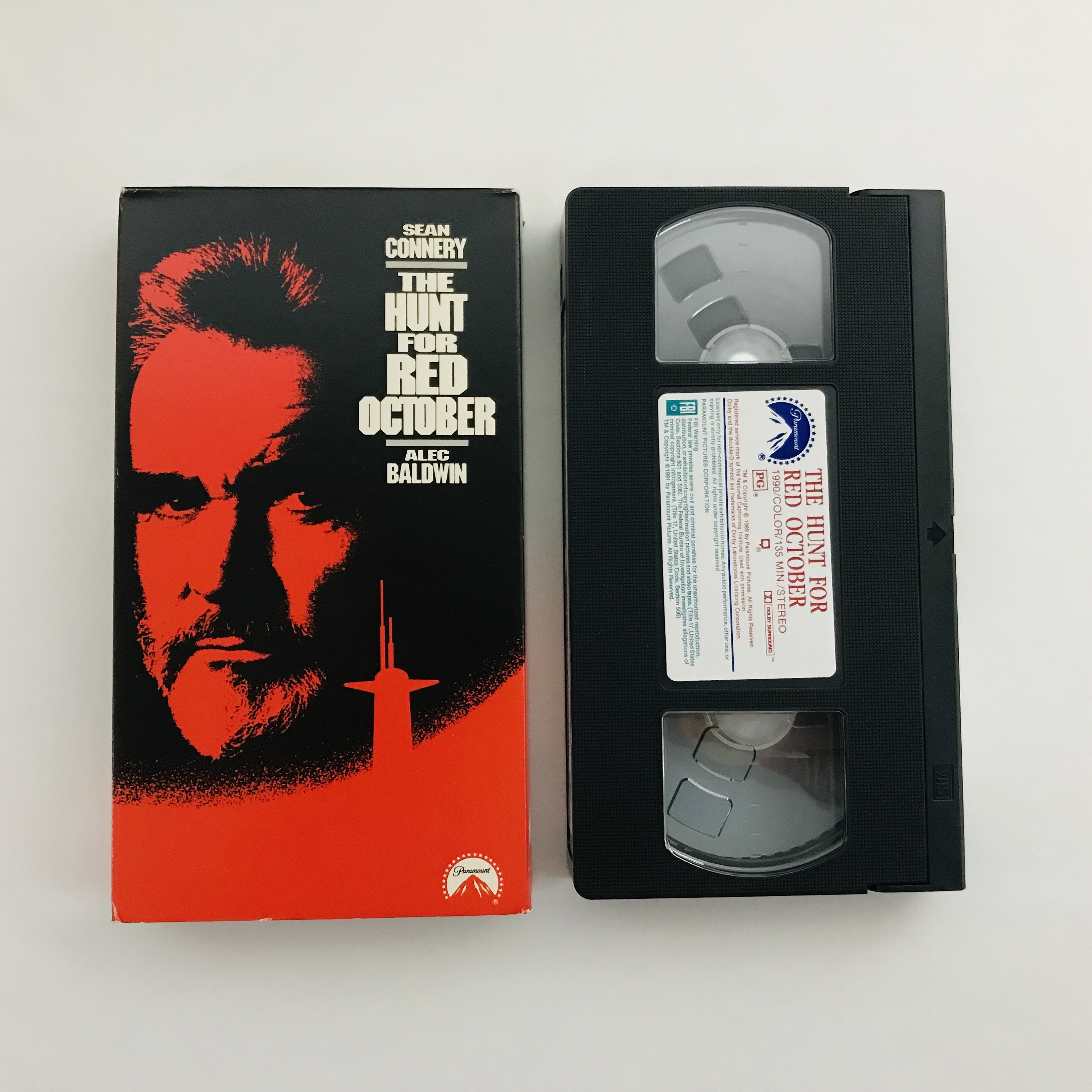 The Hunt for Red October, 1990 Sean Connery, Alec Baldwin VHS Tape VCR