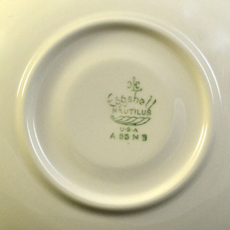 1908 Homer Laughlin SAUCER Eggshell Nautilus Rose vintage formal dinnerware dishes pink yellow roses floral gold trim free shipping