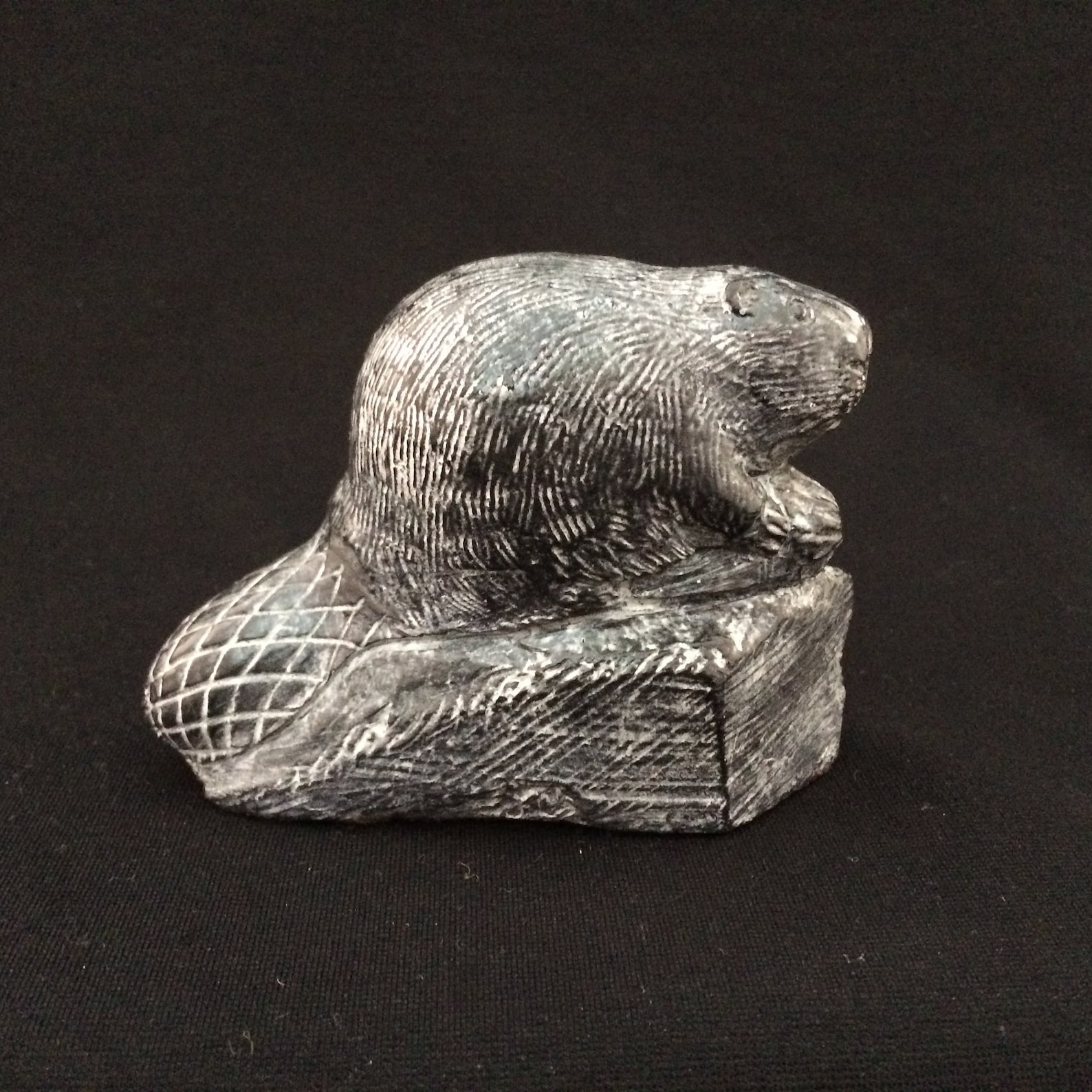 Carved Soapstone BEAVER Wolf Original Handmade in Canada Etsy