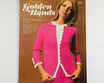 Golden Hands in 75 Weekly Parts, Part 15 Vol 1. 1971 craft ideas diy fabric knitting crochet needlepoint dressmaking (5555)
