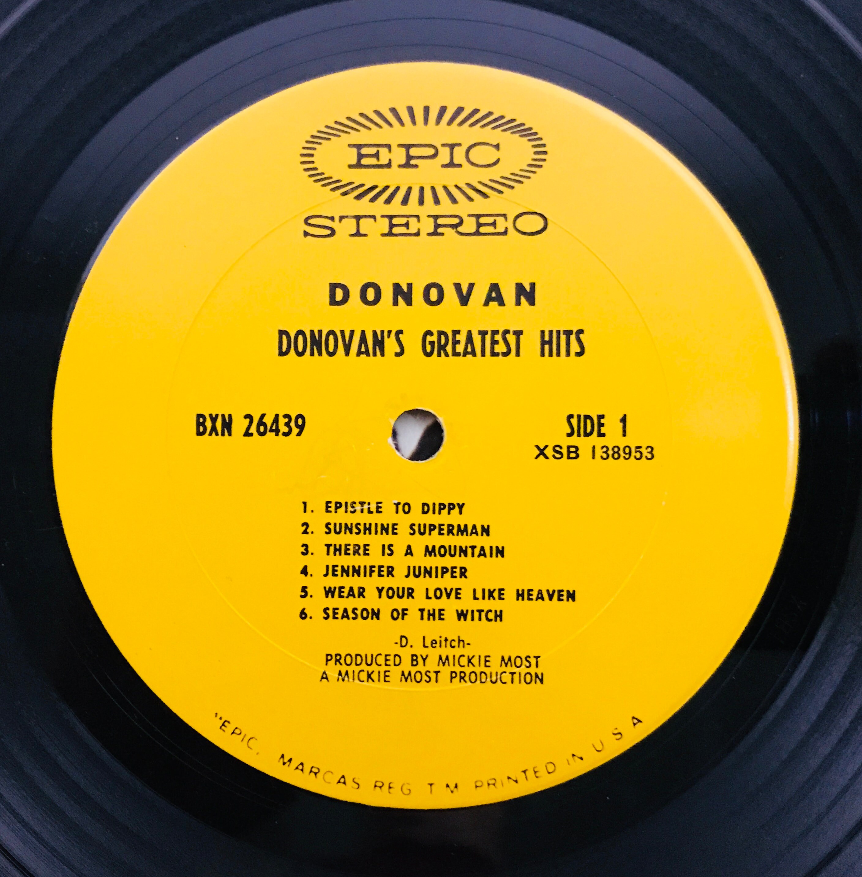 DONOVAN'S Greatest Hits 1969 Vintage LP Mellow Yellow Etsy