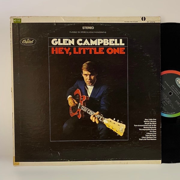 Glen Campbell, Hey Little One, 1968 country pop vintage LP, I Wanna Live, vinyl album Capitol Records – ST2878 (8770)M