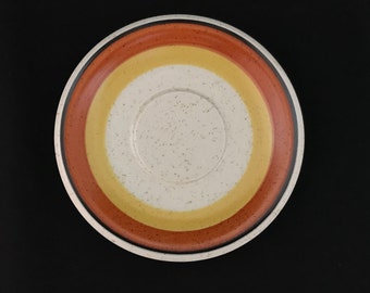 Premiere DuraStone SAUCER P9261 Tangerine tableware dishes Japan oven to table dishwasher midcentury retro vintage (4343)