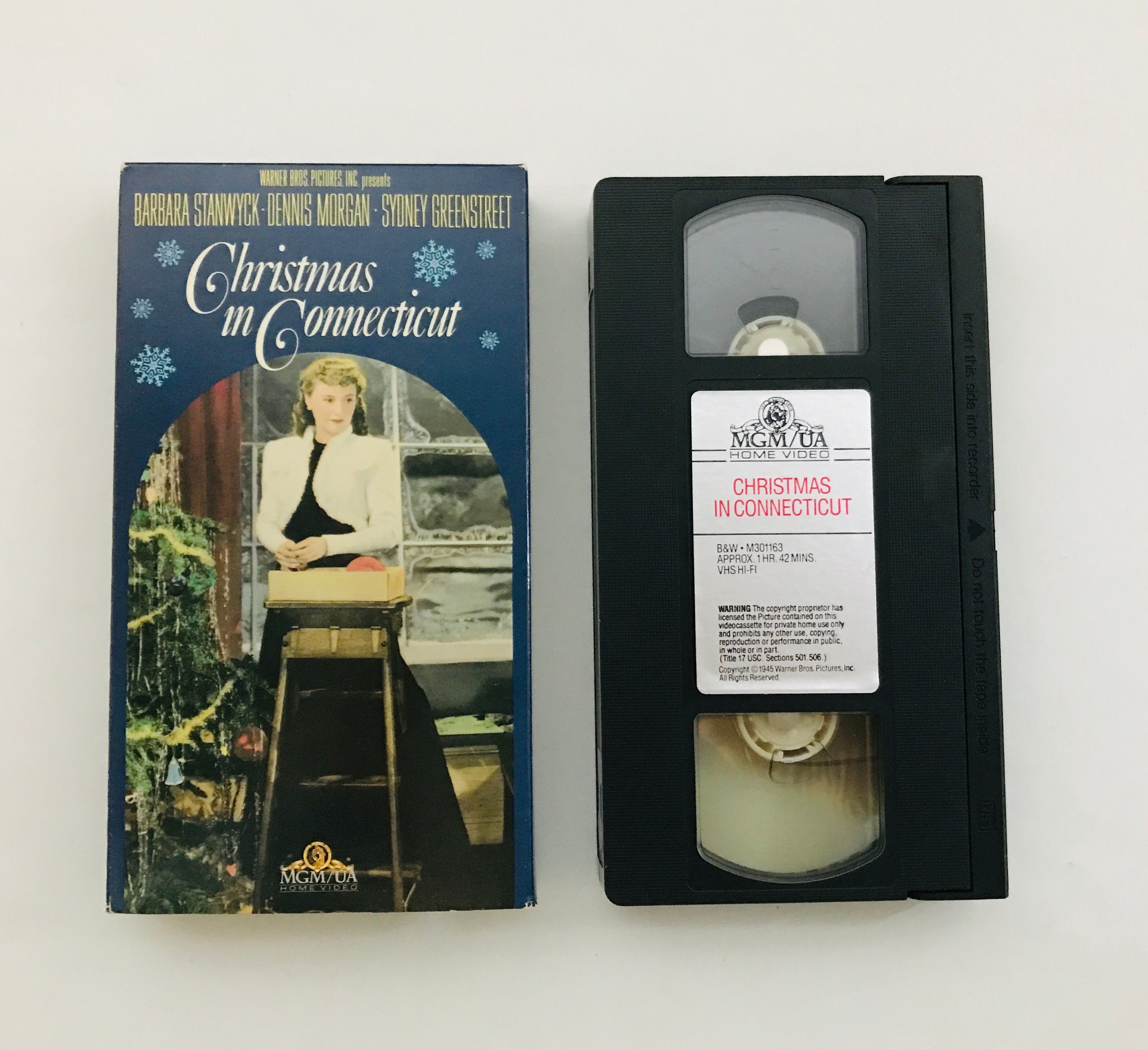 Christmas in Connecticut, 1945 Vintage Barbara Stanwyck VHS Tape  