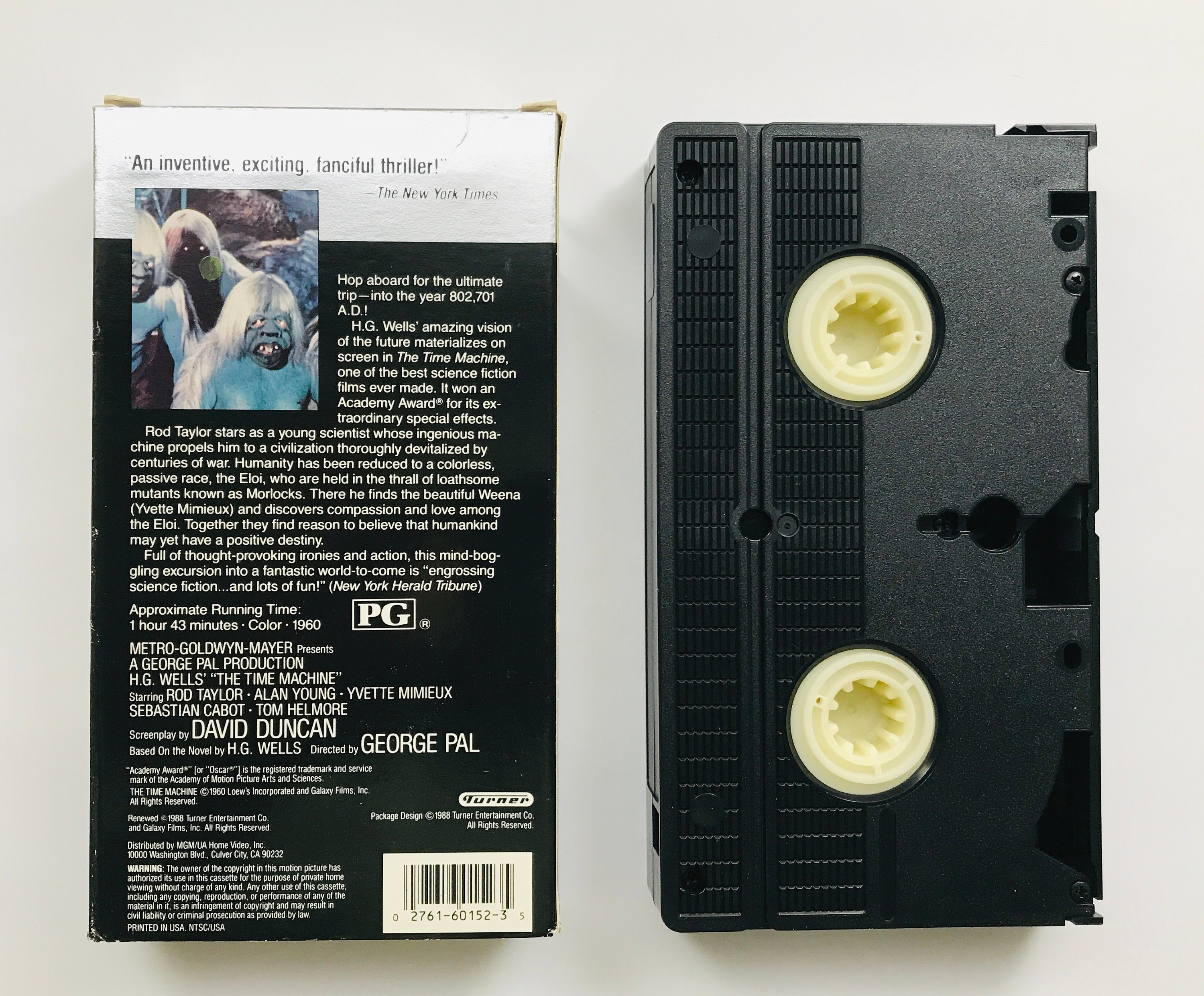 The Time Machine, HG Wells, Filmed 1960, Academy Award Vintage VHS Tape ...