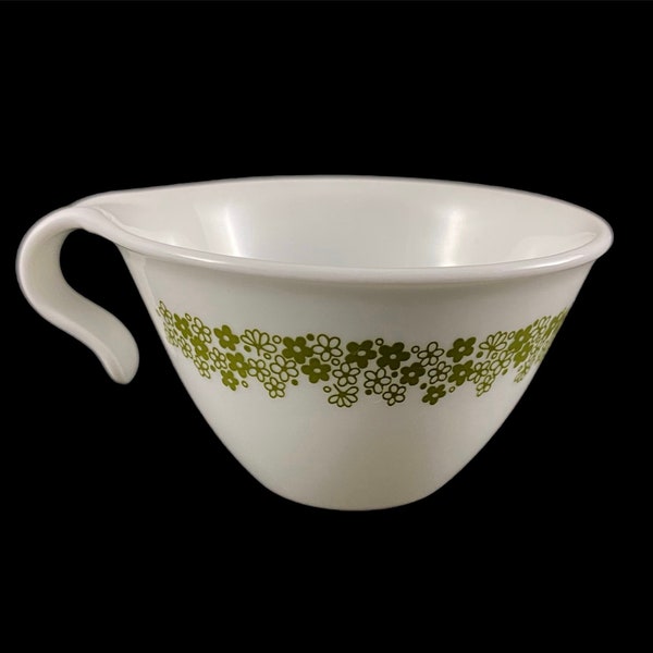 Corelle Spring Blossom FLAT CUP Hook Handle, Crazy Daisy, Corning Pyrex Retro Vintage green flowers