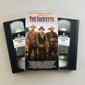 Louis L&#39;Amours The Sacketts 1979 Sam Elliott, Tom Sellick vintage VHS tape vintage movie classic Western home video