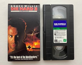 DIE HARD 2 Die Harder, 1990 Bruce Willis, Bonnie Bedelia, William Atherton vintage VHS tape vcr movie classic video free shipping (8401)M