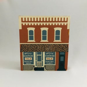 Cat&#39;s Meow SEVILLE HARDWARE Market Street Series 1989 shelf sitter collectible collect wooden home decor