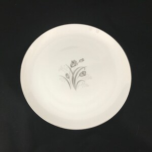 Creative Royal Elegance DINNER PLATE vintage dinnerware dishes Japan gray flower silver trim mid century china