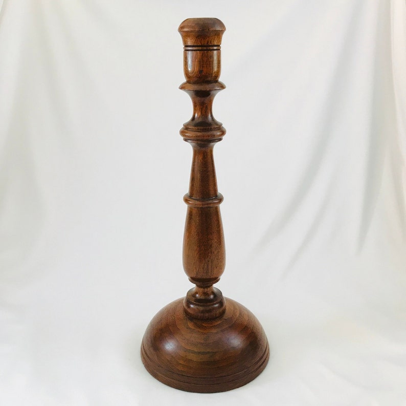 Vintage 13 Inch Walnut CANDLESTICKS Set of 2 Turned Wood Etsy