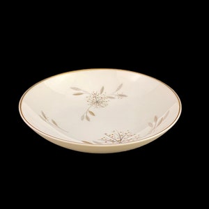 Noritake Helene Coupe FRUIT/DESSERT Sauce Bowl pink taupe dots gray leaves floral spray Japan tableware dinner platinum dishes 5602
