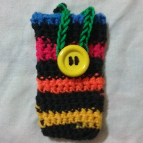 Present, Gift, Gifts under 10.00, Crochet cell phone pouch, cell phone case, cell phone protection, cell phone sock, Smartphone cozy