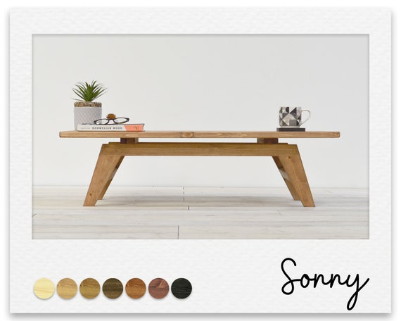 Classic Mid Century Coffee Table, Scandi style, Solid Wood, Made in the UK, Options on colors, Range of sizes,