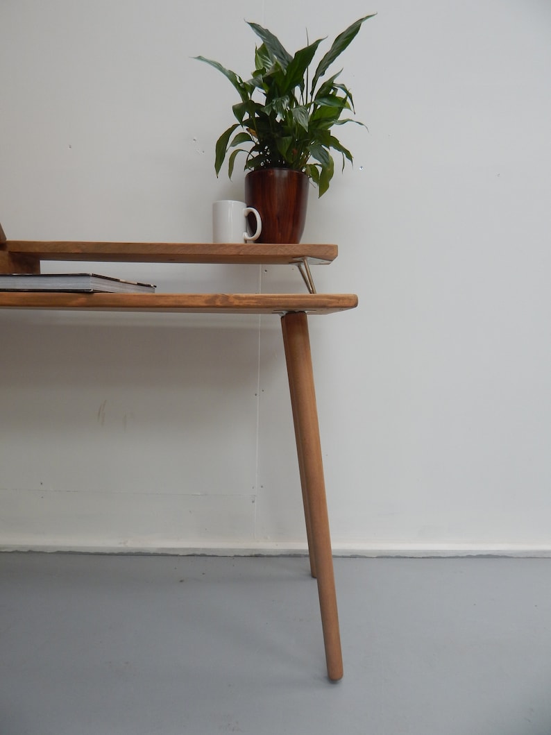 Scandi Desk Rustic, Vintage, Monitor Stand, Handmade, Industrial, Reclaimed Wood Custom Sizes and Colours Hairpin Legs image 8