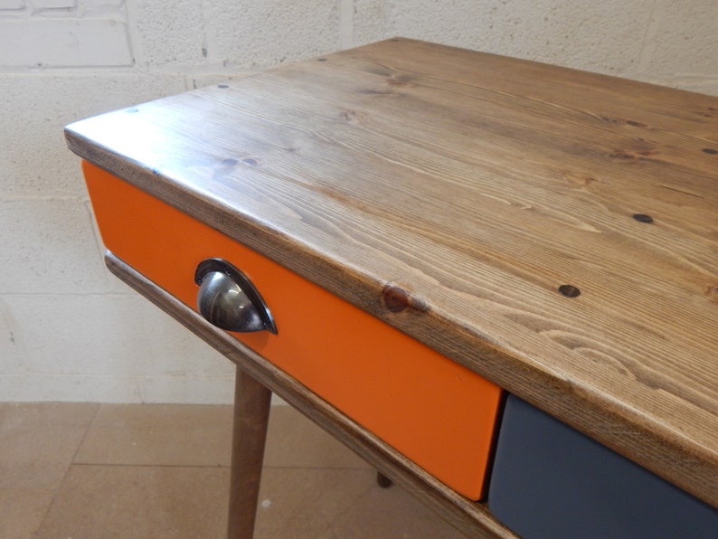 Standing Desk Console Table Hall Table Retro Scandi Solid Etsy