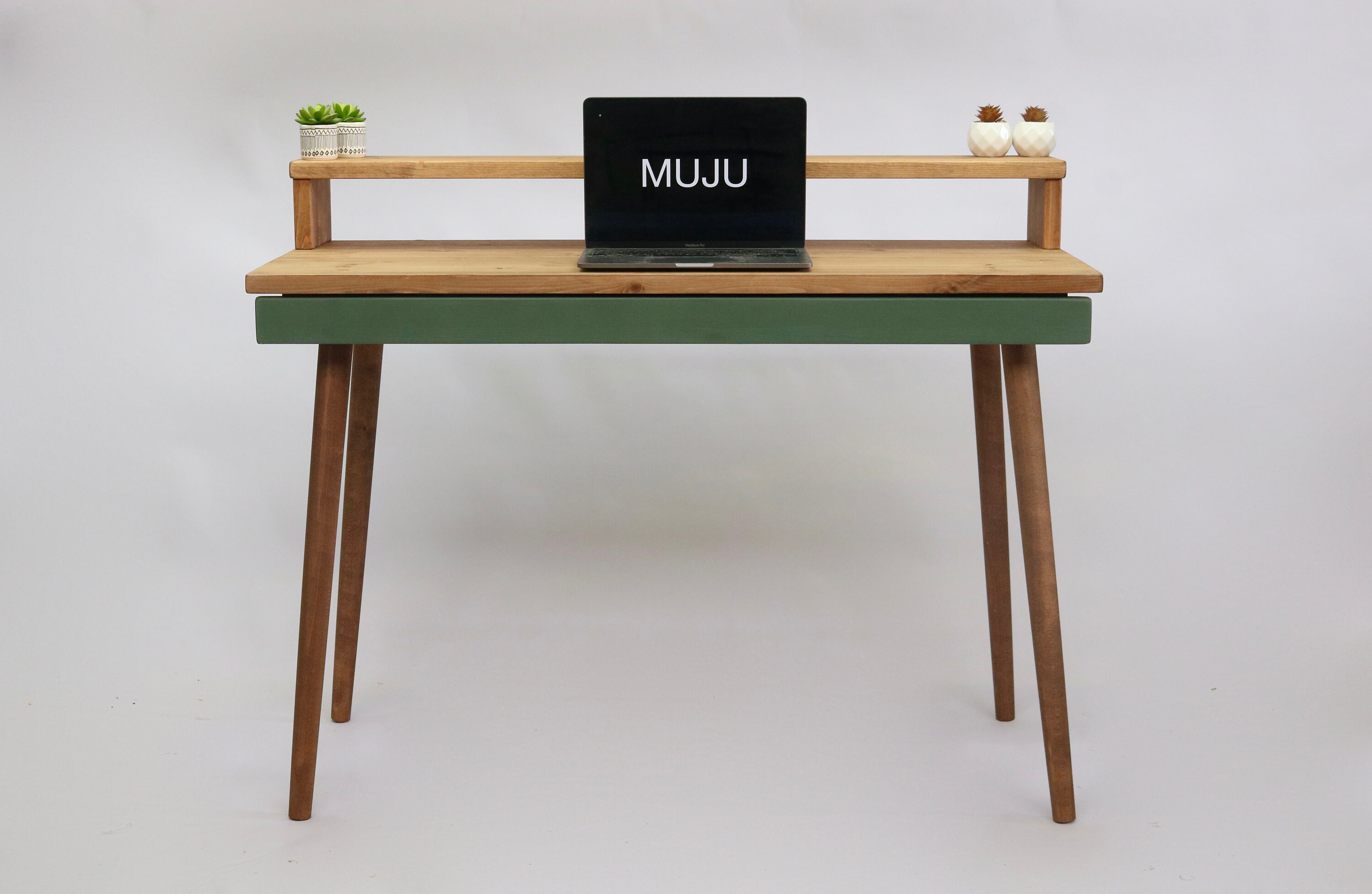 Simple Vintage Desk/ With Drawer Monitor Stand Etsy UK