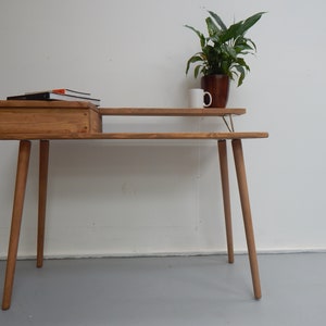 Scandi Desk Rustic, Vintage, Monitor Stand, Handmade, Industrial, Reclaimed Wood Custom Sizes and Colours Hairpin Legs image 7