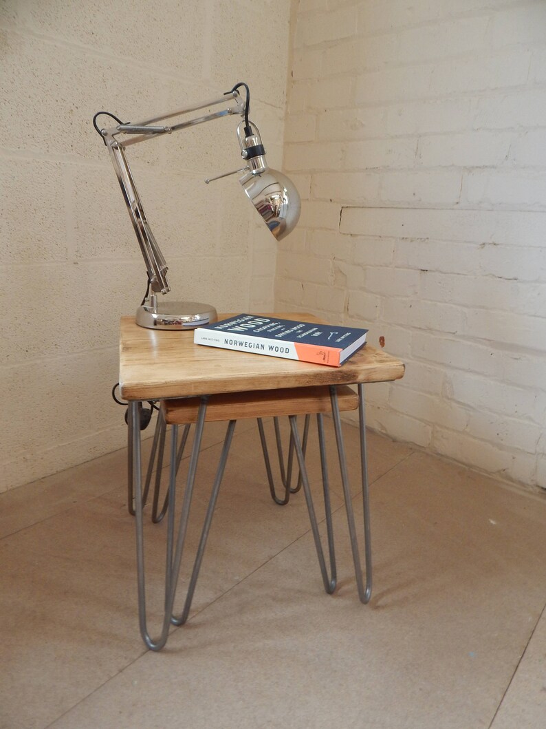 Side Table Nesting Tables Plant Stands Rustic Reclaimed Wood Etsy UK