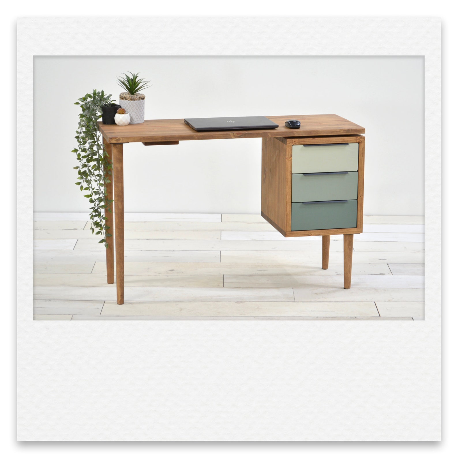Large Home Office Desk With 3 Drawer Pedestal Farrow and Ball - Etsy UK