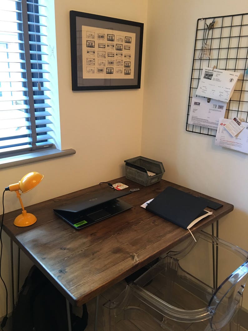Reclaimed Rustic WFH Industrial Desk Custom Sizes Metal Etsy UK