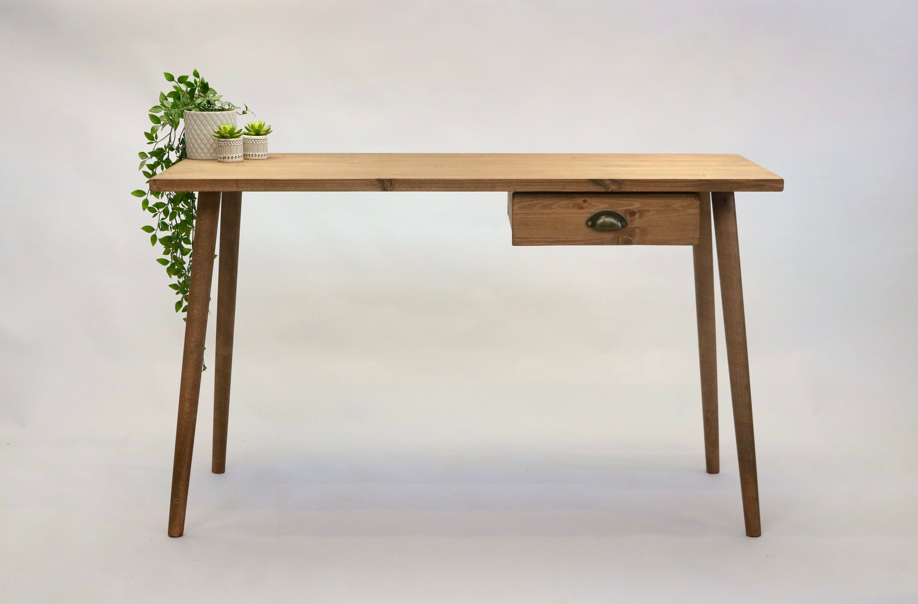 Simple Desk With Drawers Both Sides, Reclaimed Wood Handmade Desk, Scandi  Style With Danish Wooden Tapered Legs, Mid Century Modern MAEVE 