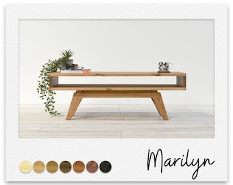 Classic Mid Century Coffee Table, Solid Wood, Made in the UK, Options on colors, Range of sizes
