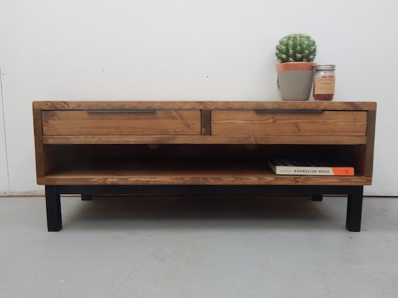 Tv Media Unit Tv Stand Coffee Table Reclaimed Wood Modern Etsy
