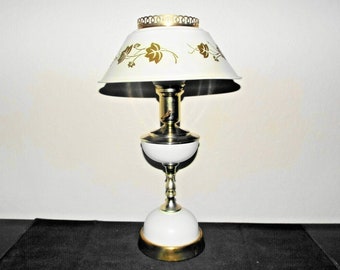 Autant en emporte le vent 20 « H Tole-Ware Fancy White Leaf Thème Metal Hurricane Lampe