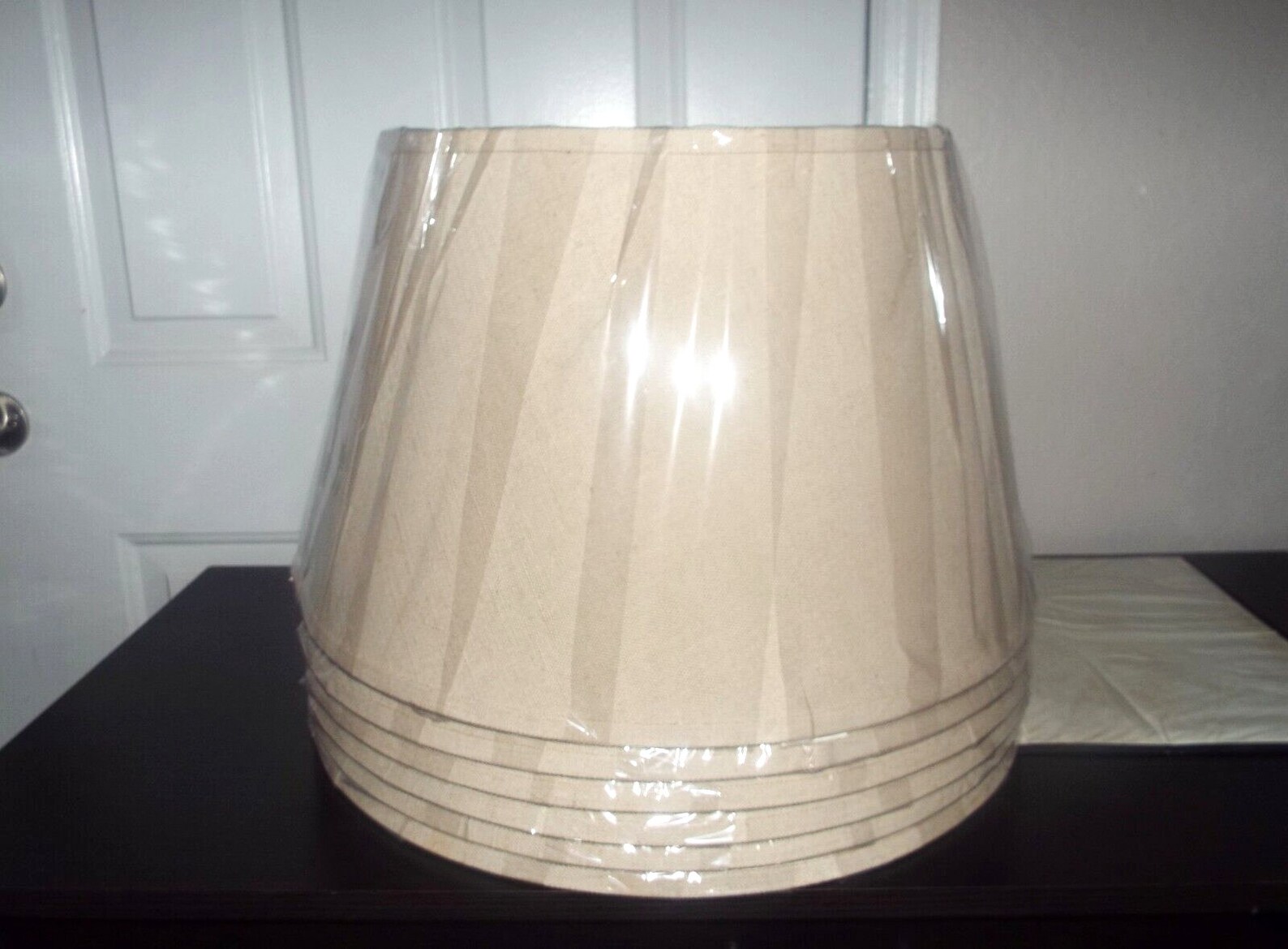 Lampshade A Pair Large 12h X 20w 14wtop Burlap Fabric Barrel Shaped ...