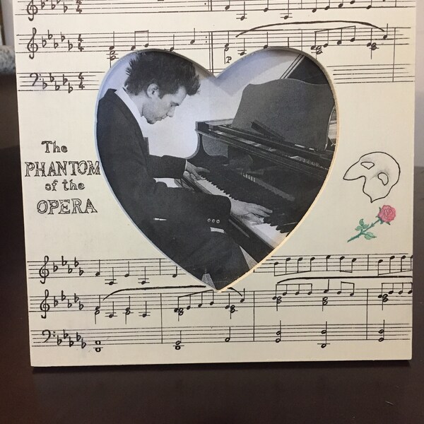 Phantom ,Handpainted, The Phantom of the Opera musical notes frame