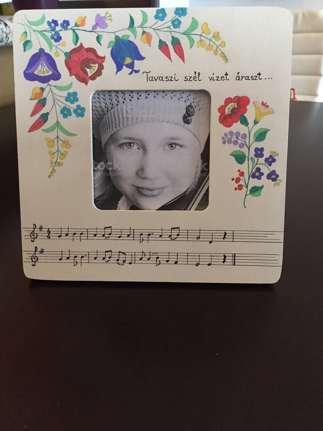 Handpainted Musical Notes Frame With Kalocsai Hungarian Motif Etsy