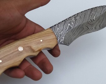custom hand made Damascus steel hunting knife fixed blade custom order accepted