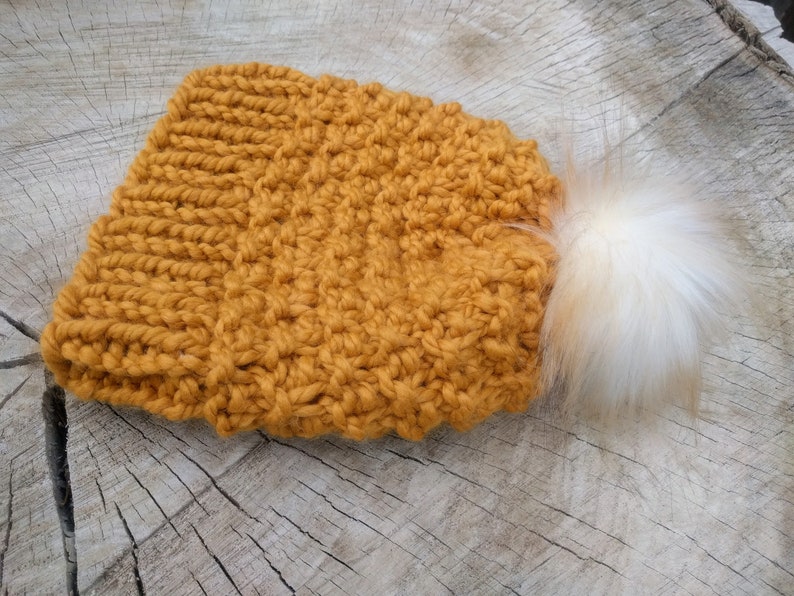 beanie knit hat super bulky beanie SALE!! Shaughnessy Hat Hand knit faux fur pompom hat knit beanie womens beanie adult beanie