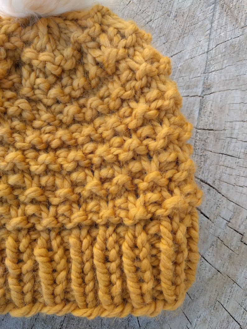 beanie knit hat super bulky beanie SALE!! Shaughnessy Hat Hand knit faux fur pompom hat knit beanie womens beanie adult beanie